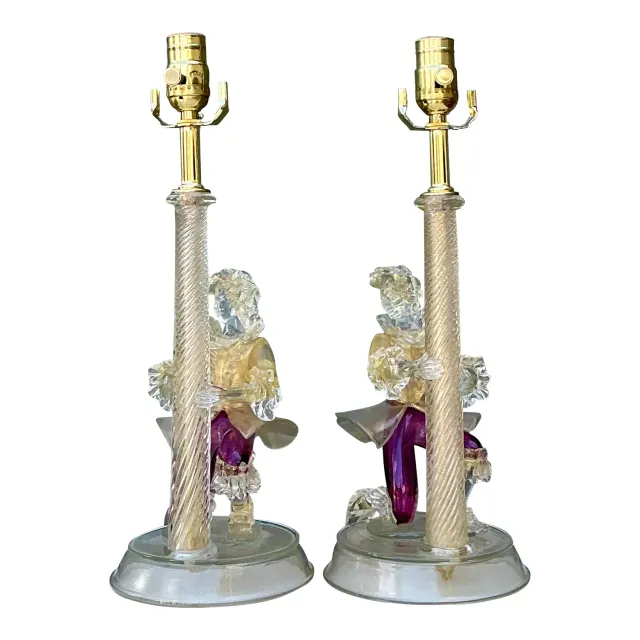 Vintage Italian Barovier and Toso Murano Glass Figurative Lamps — additional photo 1