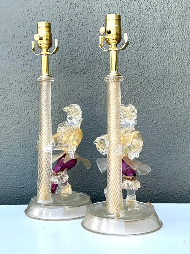 Vintage Italian Barovier and Toso Murano Glass Figurative Lamps — additional photo 3