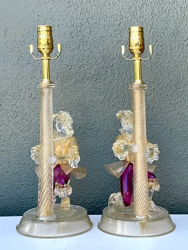 Vintage Italian Barovier and Toso Murano Glass Figurative Lamps — additional photo 4