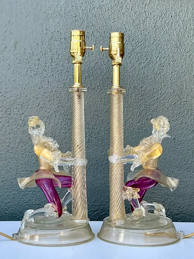 Vintage Italian Barovier and Toso Murano Glass Figurative Lamps — additional photo 7