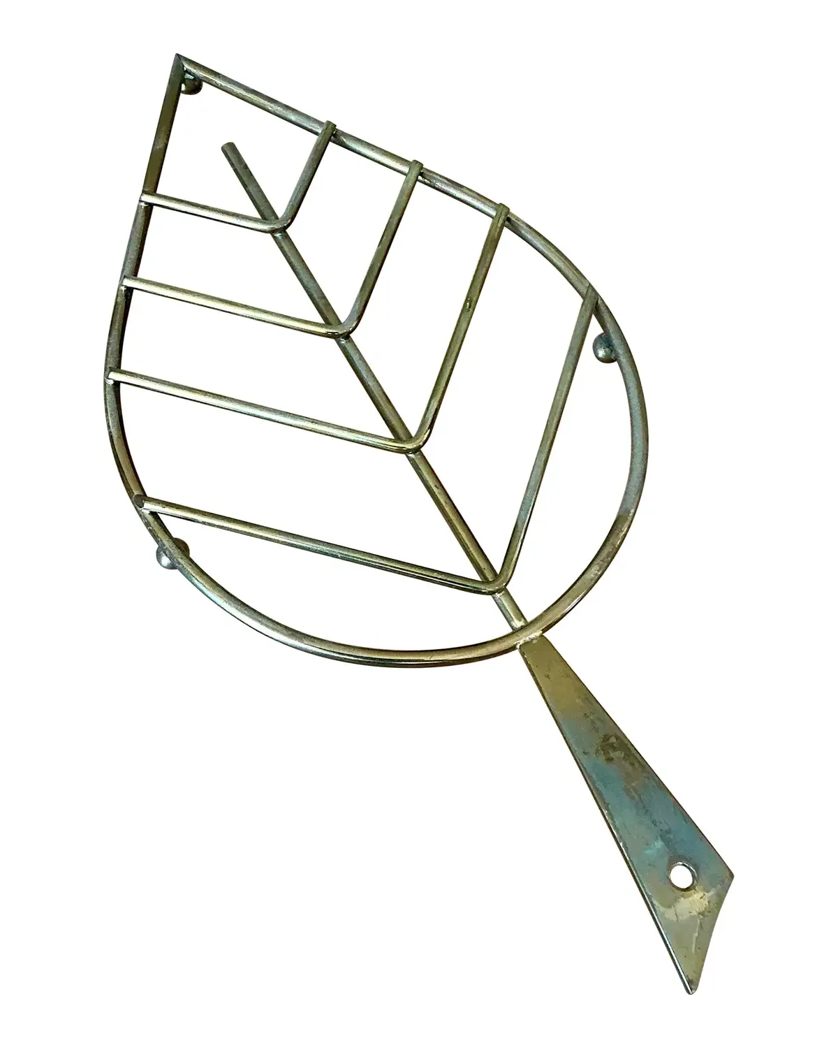 Vintage Italian Brass Leaf Trivet - 195
