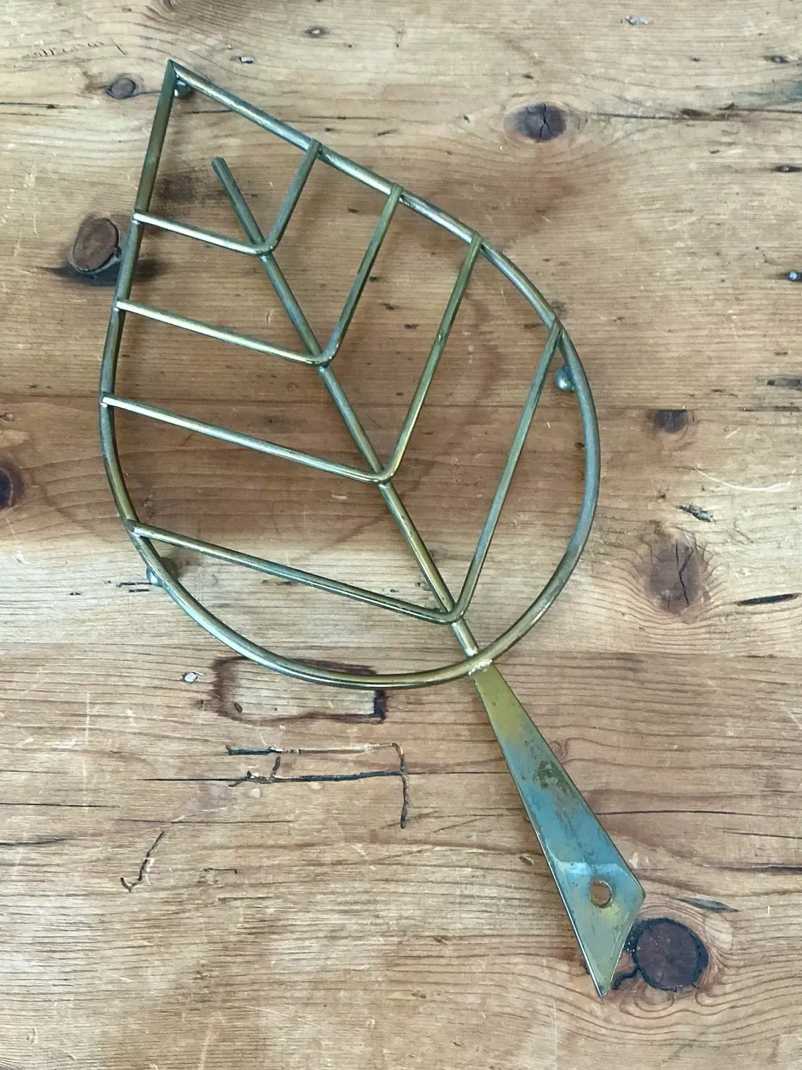 Vintage Italian Brass Leaf Trivet - 195 — additional photo 6