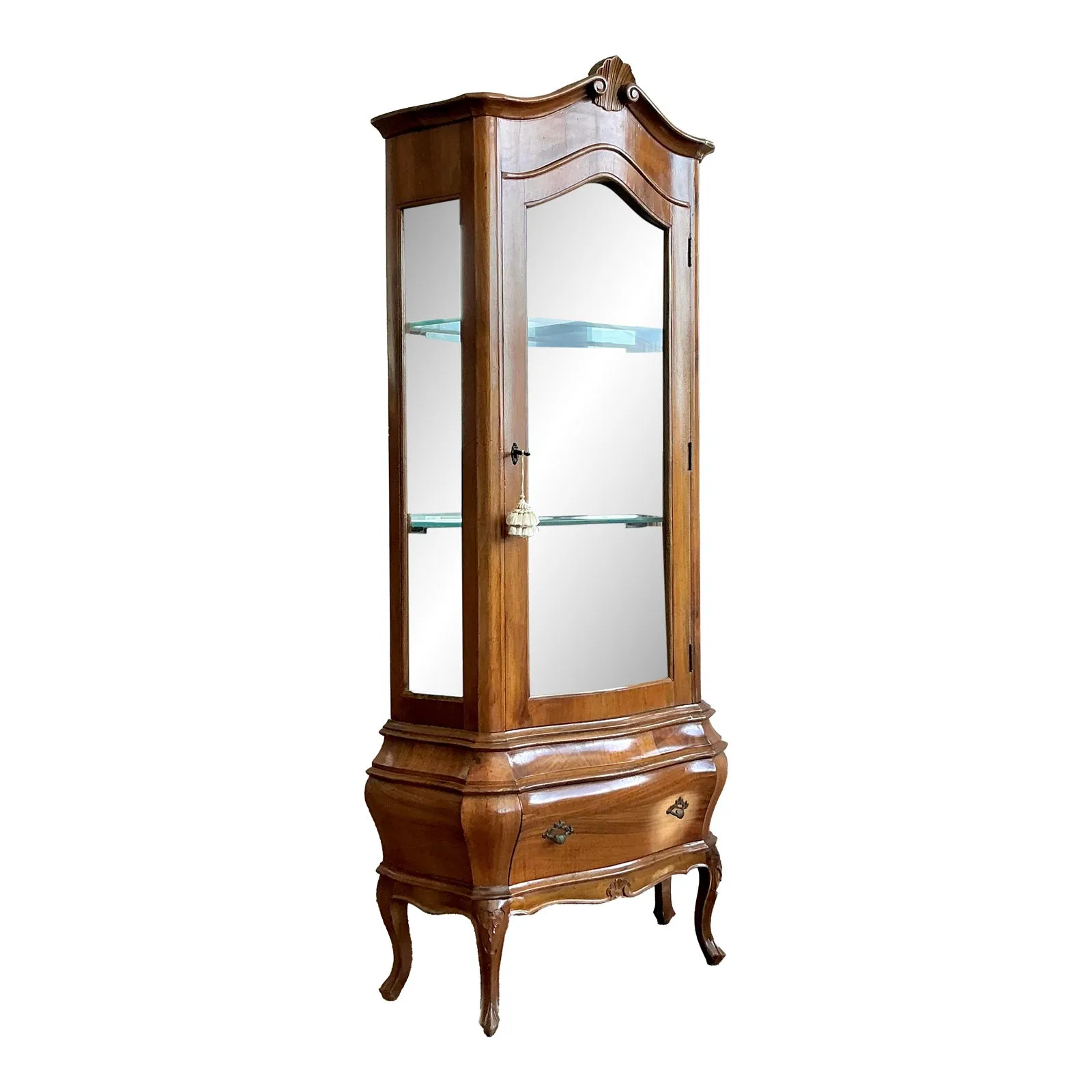Vintage Italian Burl Wood Curio Cabinet — additional photo 1