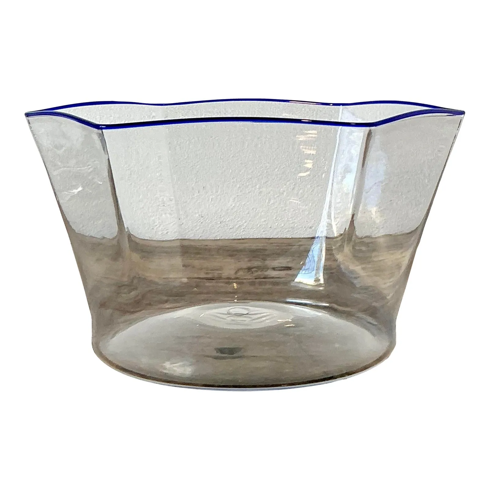 Vintage Italian Carlo Scarpa for Murano Blue Tipped Bowl — additional photo 1