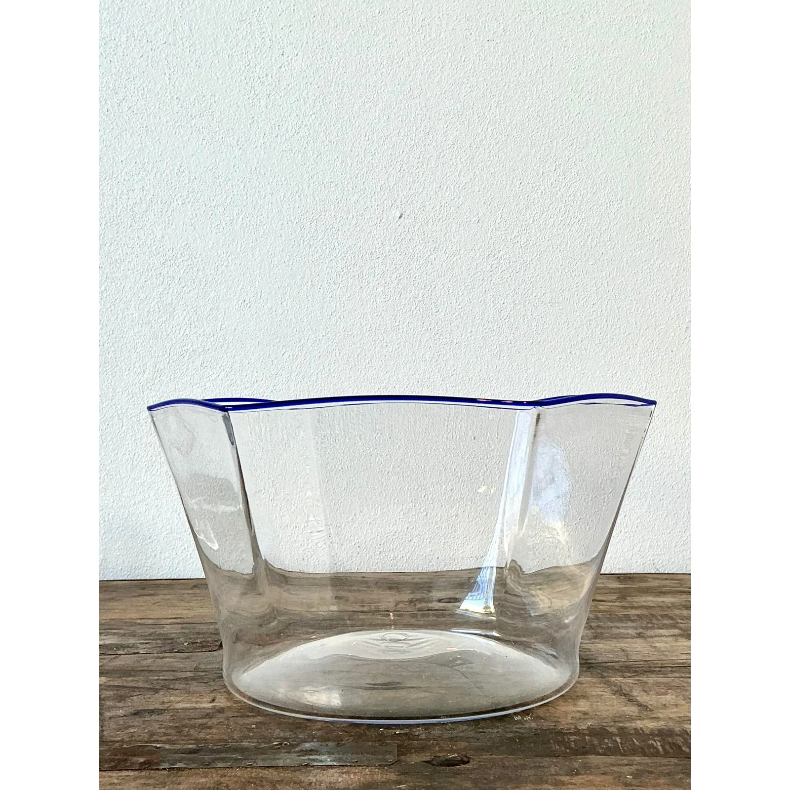 Vintage Italian Carlo Scarpa for Murano Blue Tipped Bowl — additional photo 2