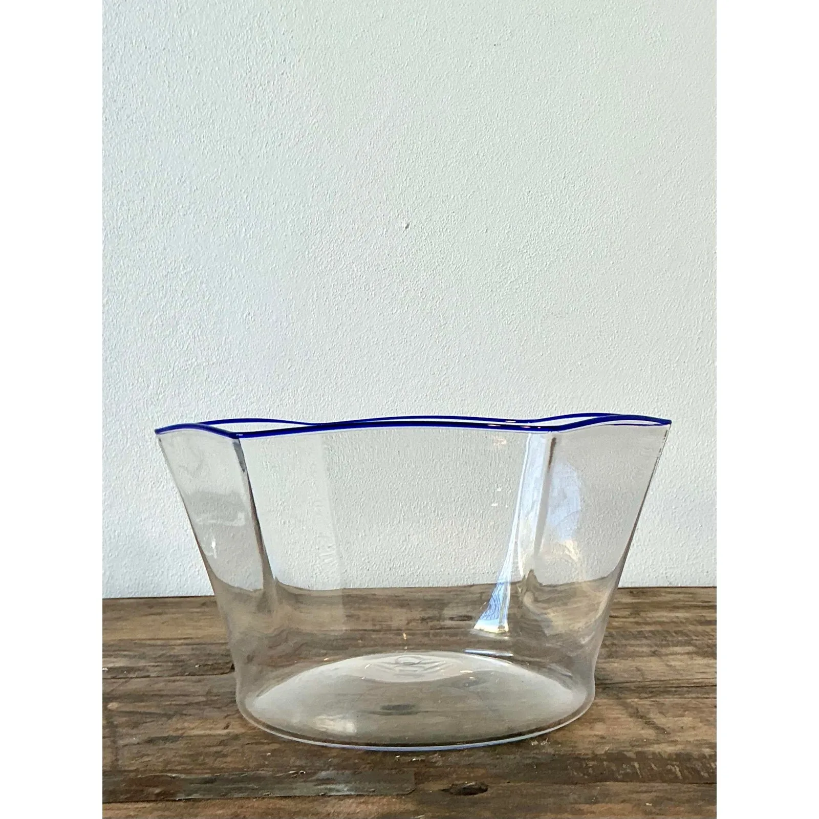 Vintage Italian Carlo Scarpa for Murano Blue Tipped Bowl — additional photo 4