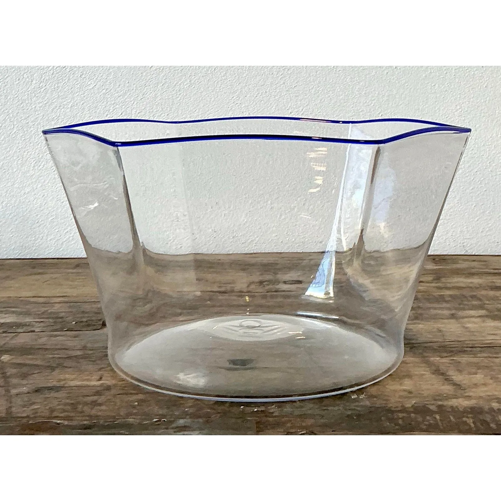 Vintage Italian Carlo Scarpa for Murano Blue Tipped Bowl — additional photo 5