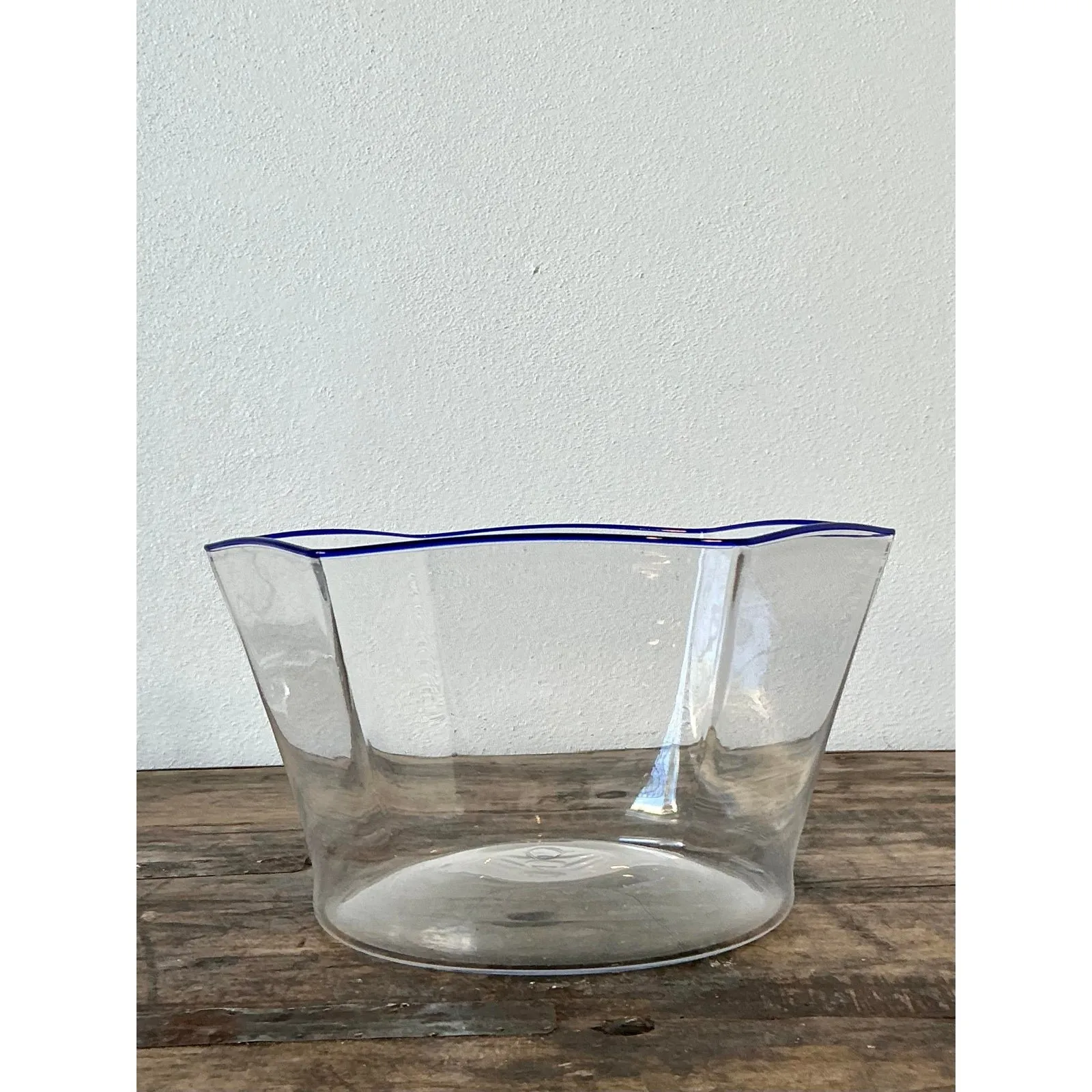 Vintage Italian Carlo Scarpa for Murano Blue Tipped Bowl — additional photo 6