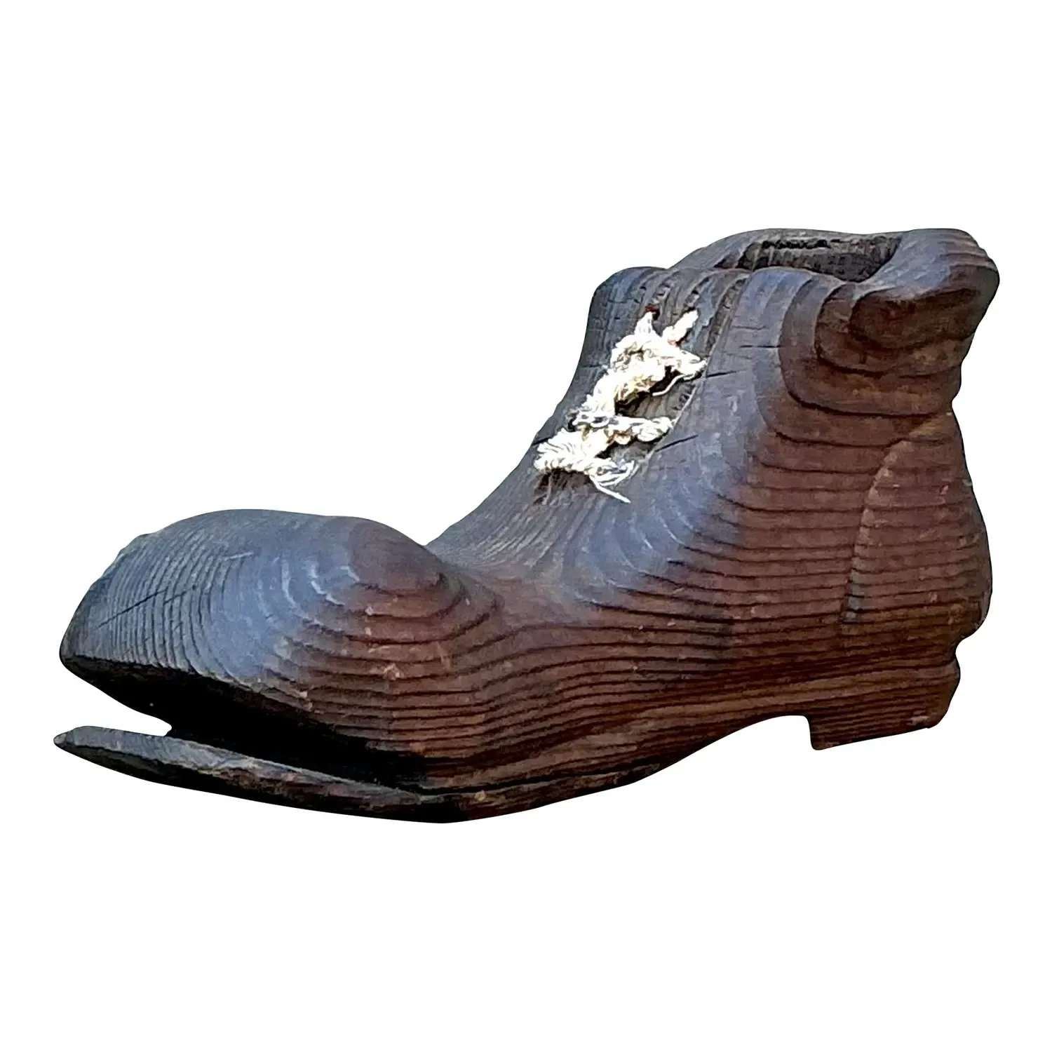 Vintage Italian Carved Wooden Shoe — additional photo 1