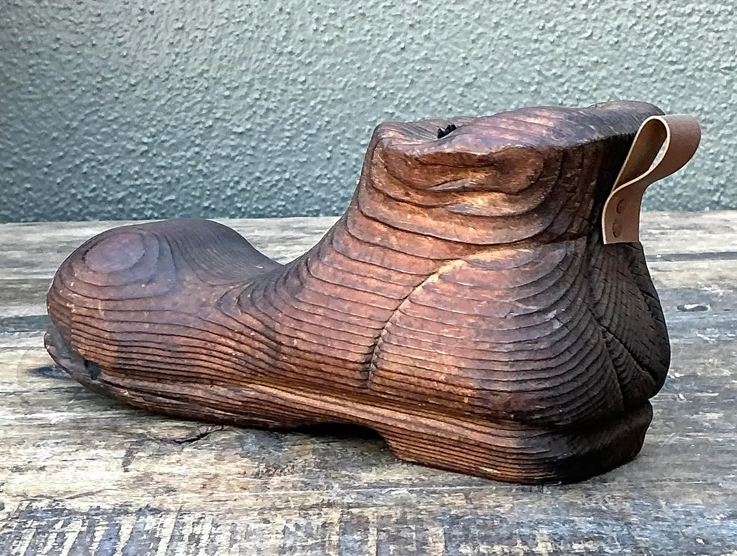 Vintage Italian Carved Wooden Shoe — additional photo 2
