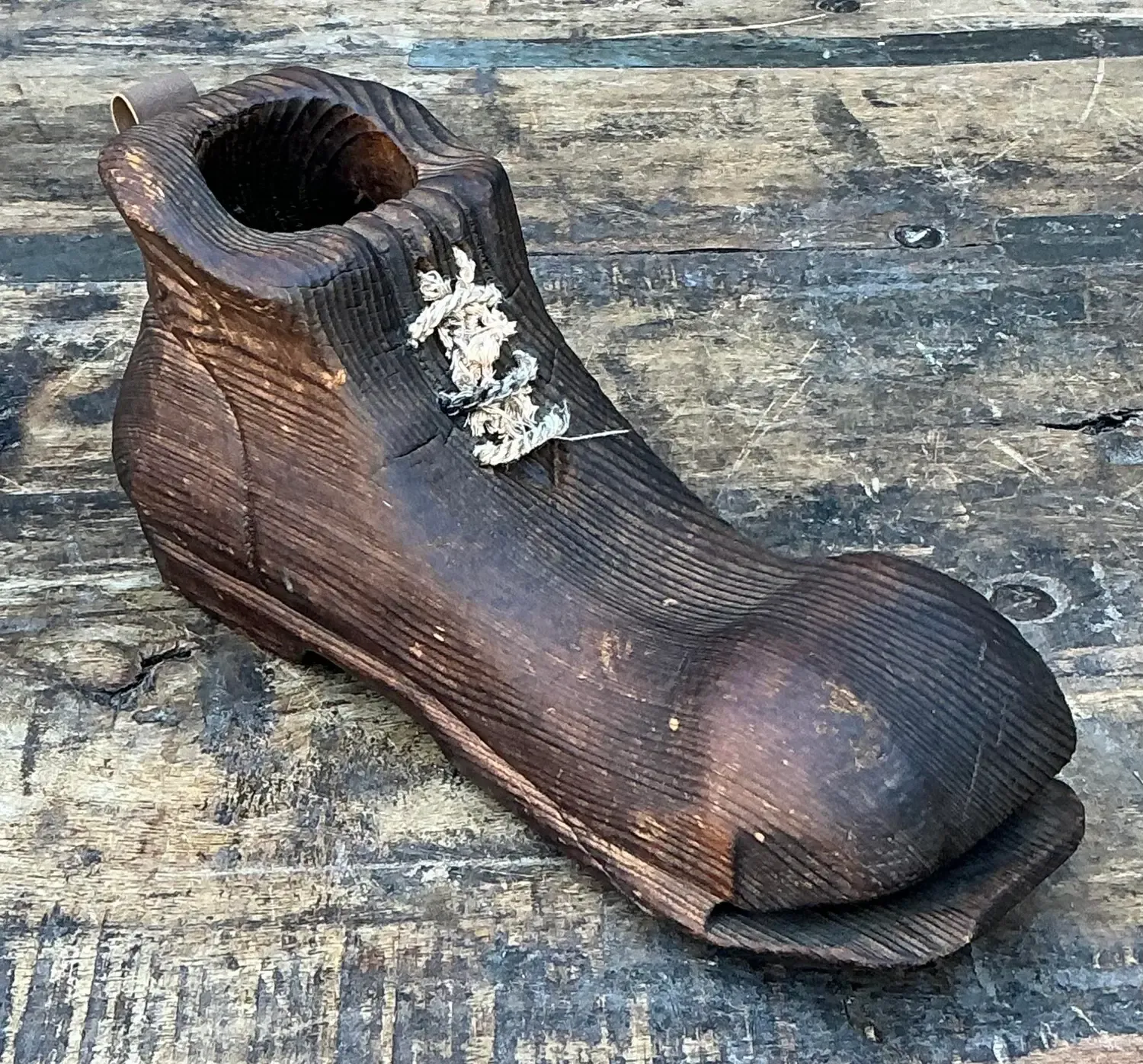 Vintage Italian Carved Wooden Shoe — additional photo 3