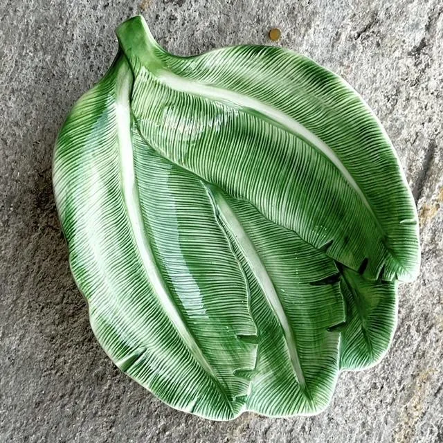 Vintage Italian Coastal Banana Leaf Bowl — additional photo 1