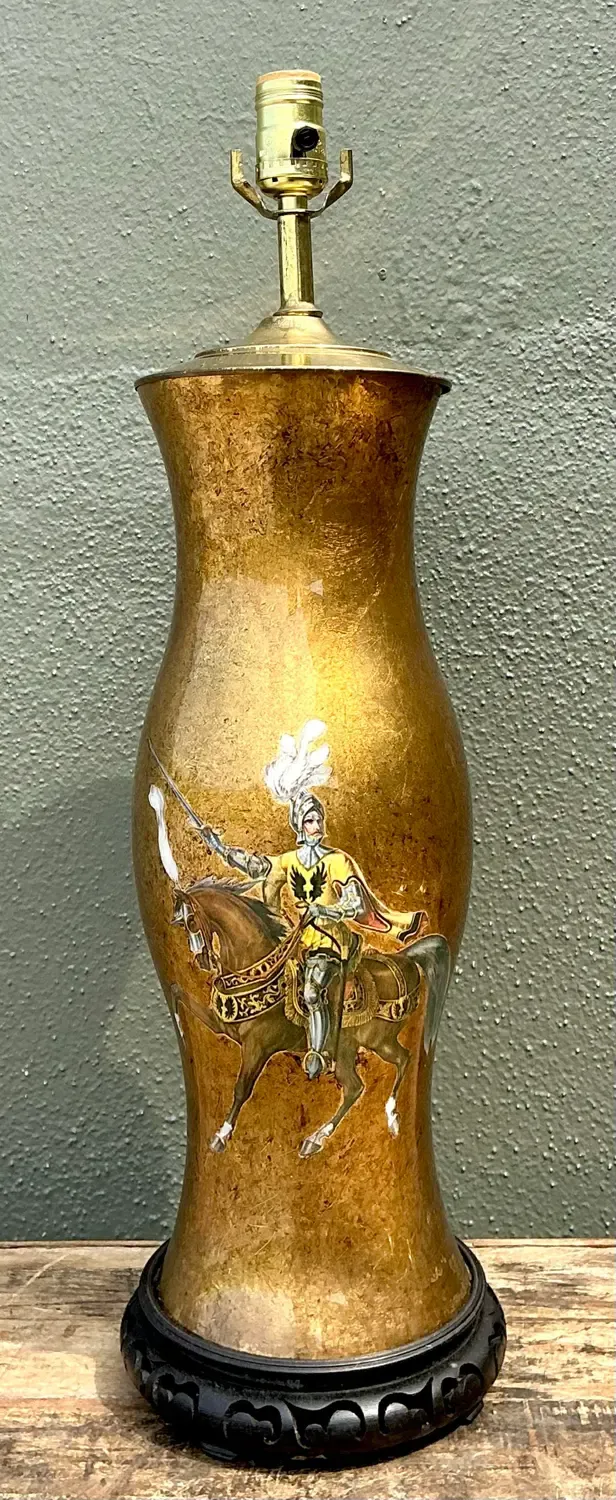 Vintage Italian Eglomise Knight Lamp — additional photo 5