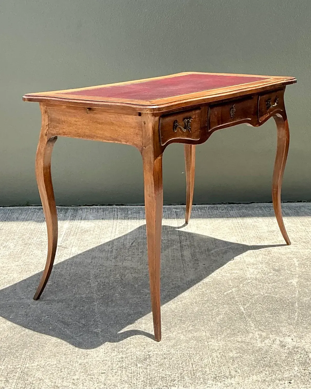 Vintage Italian Embossed Leather Top Writing Desk — additional photo 1