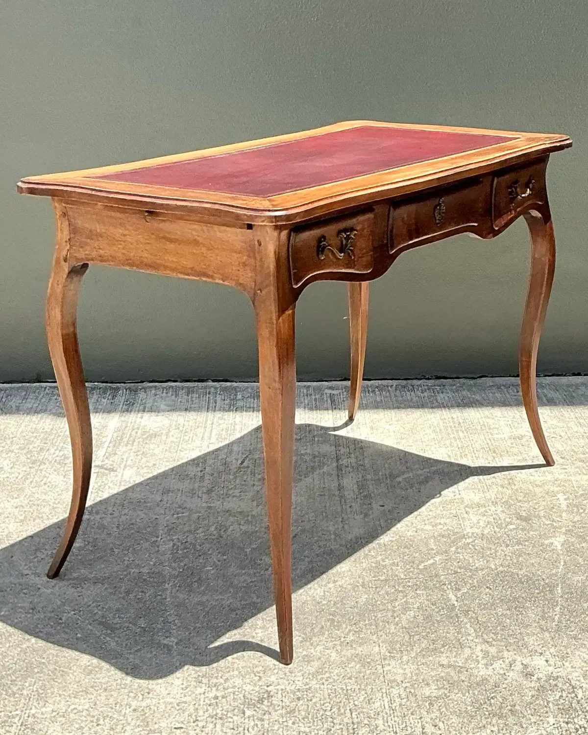 Vintage Italian Embossed Leather Top Writing Desk — additional photo 3