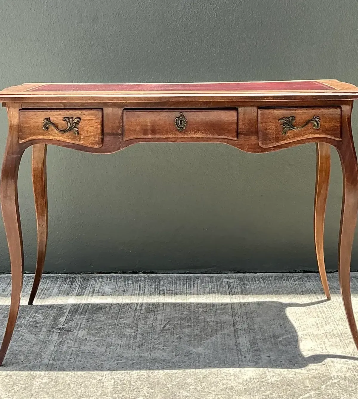 Vintage Italian Embossed Leather Top Writing Desk — additional photo 4