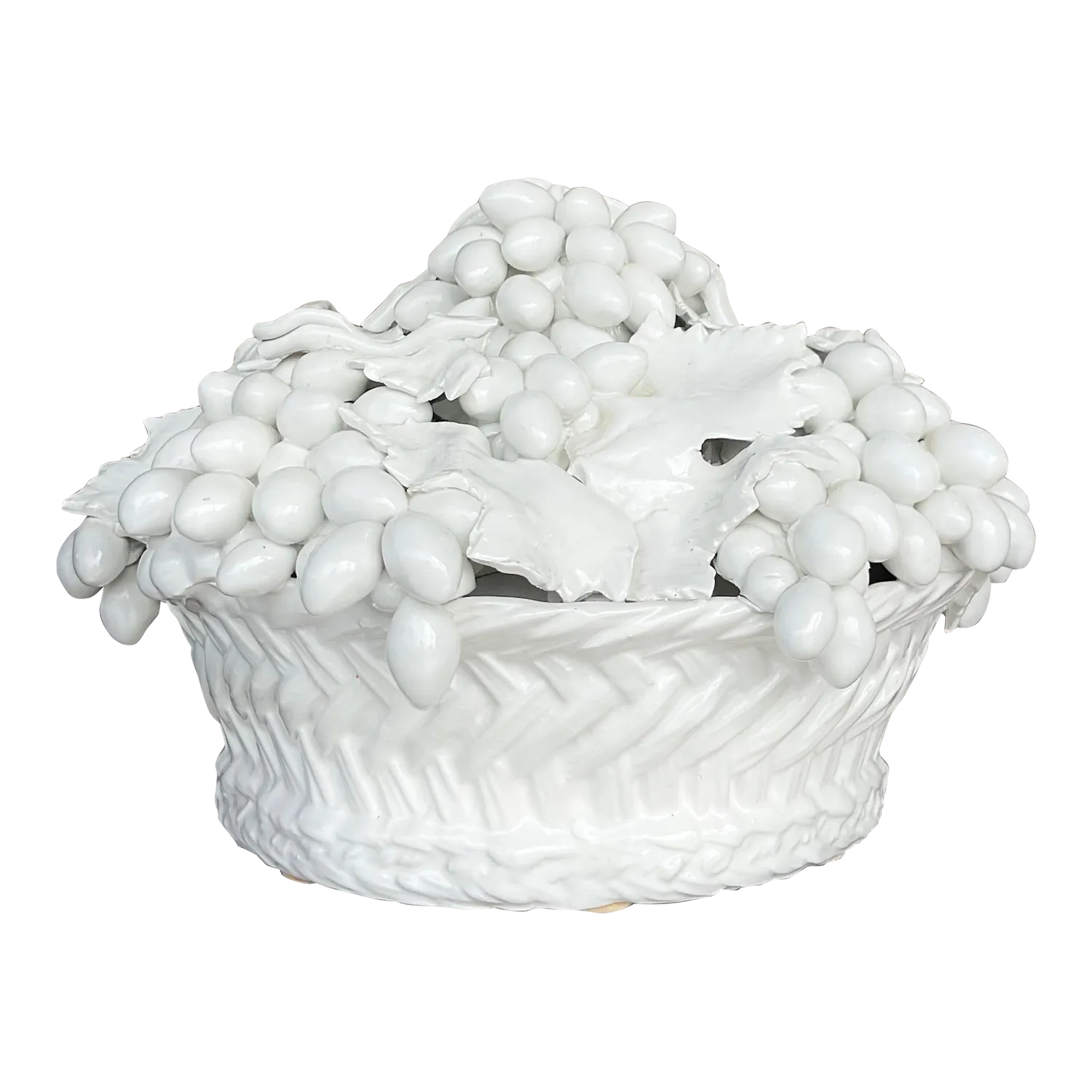 Vintage Italian Este Blanc De Chine Glazed Ceramic Fruit Bowl