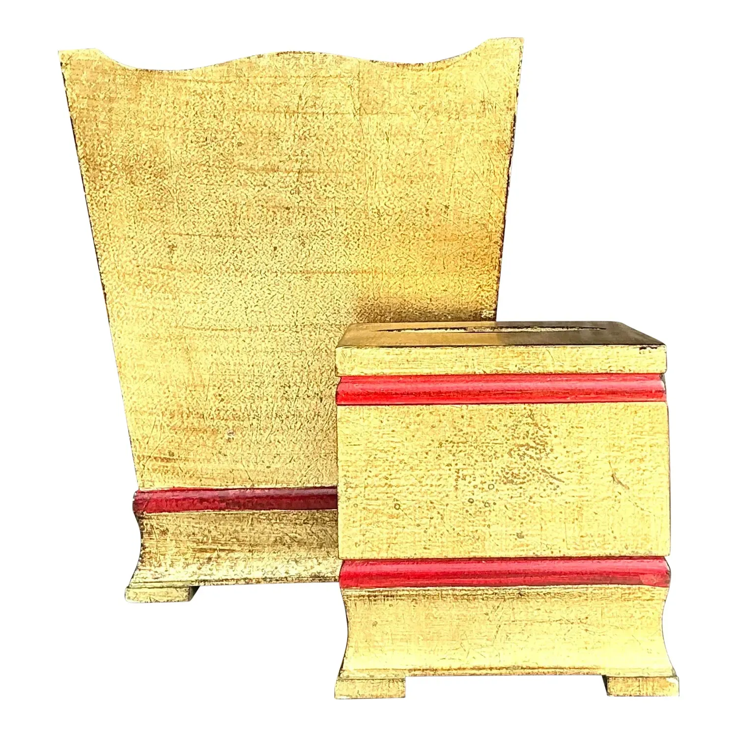 Vintage Italian Gilt Bathroom Accessories - Set of 2 — additional photo 2