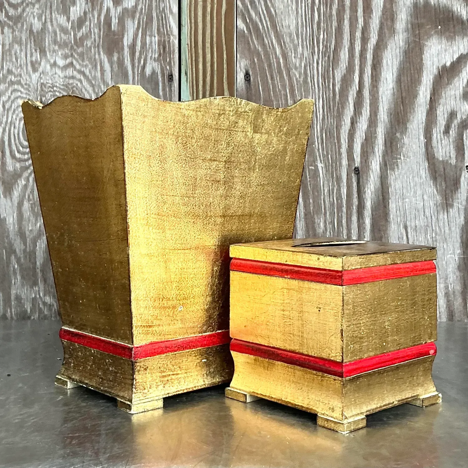 Vintage Italian Gilt Bathroom Accessories - Set of 2 — additional photo 5