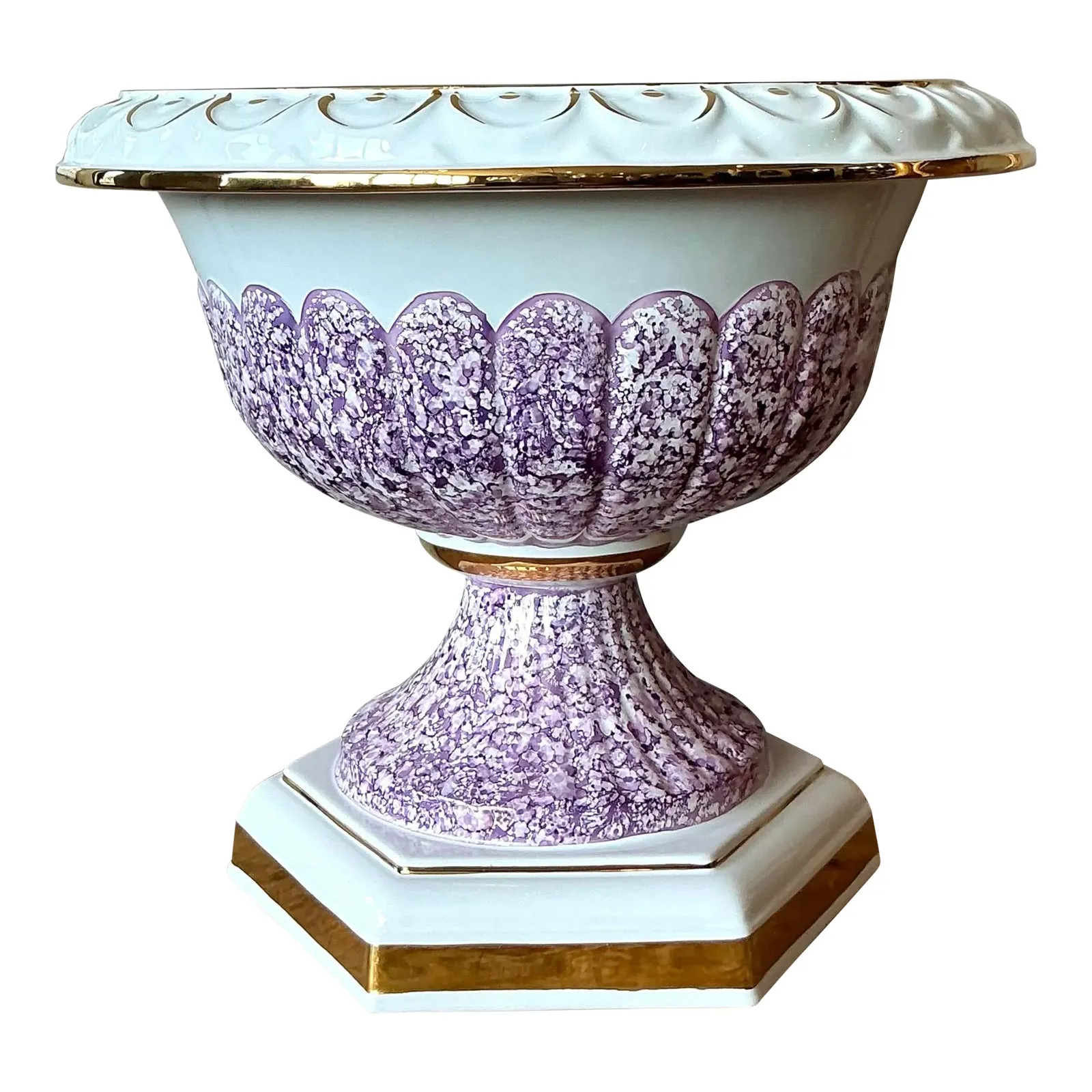 Vintage Italian Gilt Tipped Centerpiece Bowl