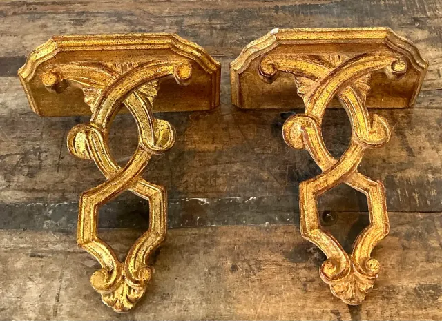 Vintage Italian Gilt Wall Brackets - A Pair — additional photo 5
