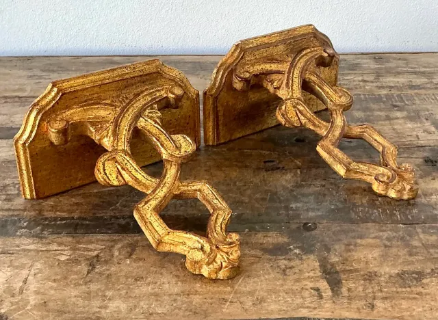 Vintage Italian Gilt Wall Brackets - A Pair — additional photo 6