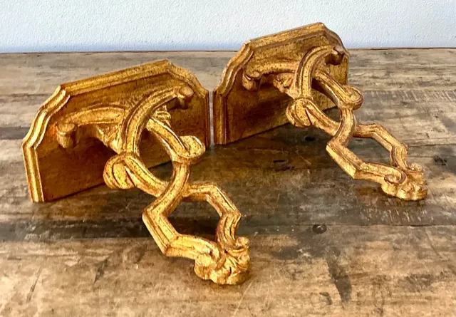 Vintage Italian Gilt Wall Brackets - A Pair — additional photo 7