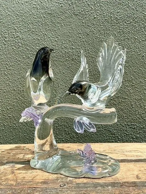 Vintage Italian Glass Lovebirds After Murano — additional photo 2