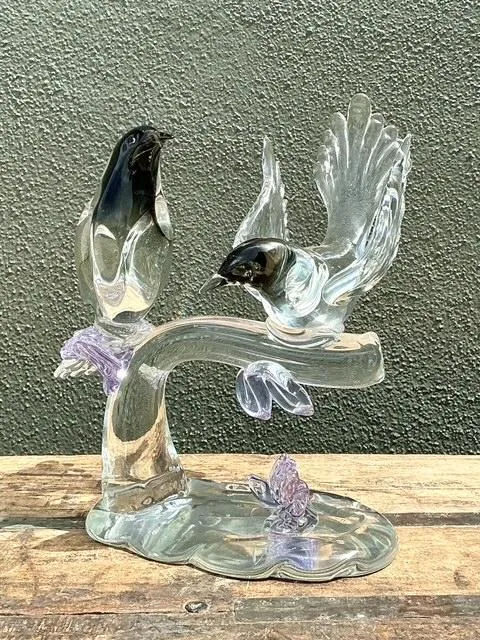 Vintage Italian Glass Lovebirds After Murano — additional photo 3