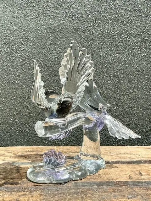Vintage Italian Glass Lovebirds After Murano — additional photo 4