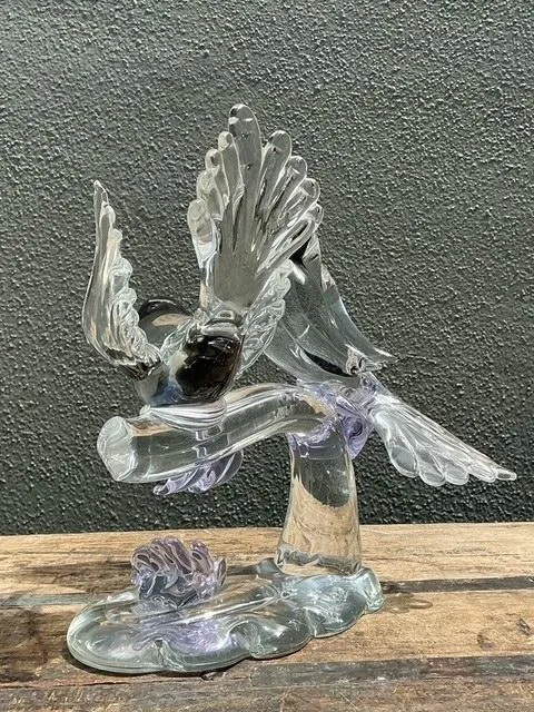 Vintage Italian Glass Lovebirds After Murano — additional photo 5