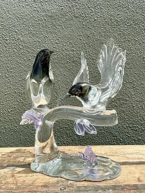 Vintage Italian Glass Lovebirds After Murano — additional photo 6