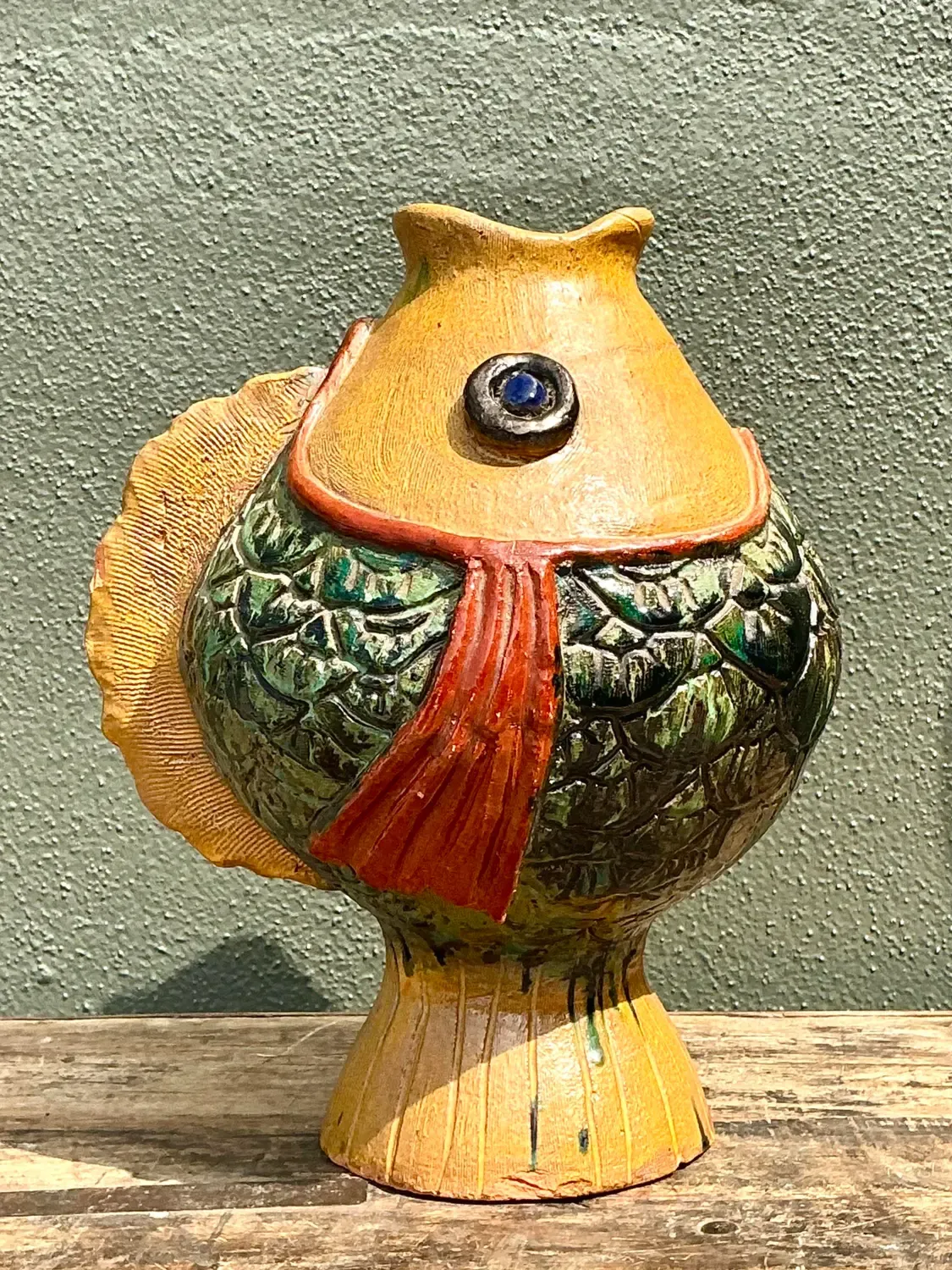 Vintage Italian Glazed Ceramic Fish — additional photo 1