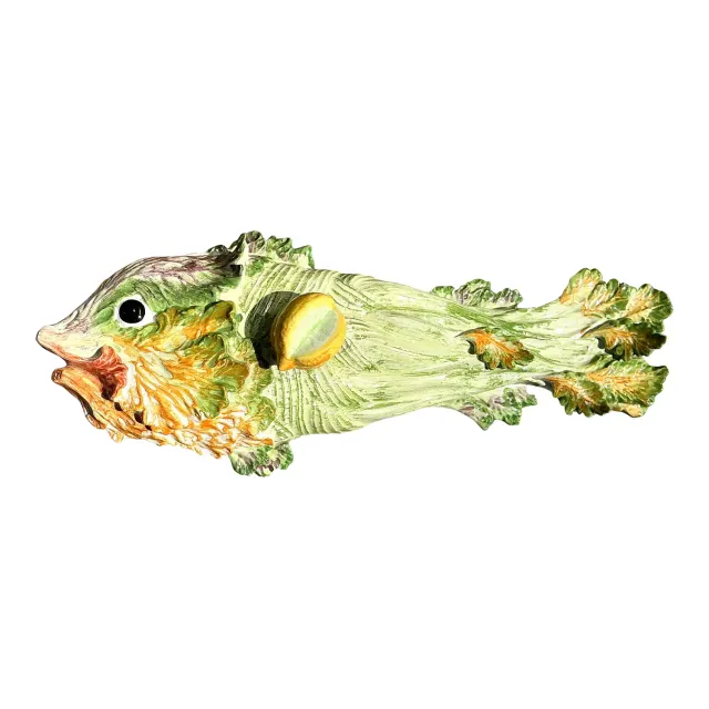 Vintage Italian Glazed Ceramic Fish Tureen — additional photo 1