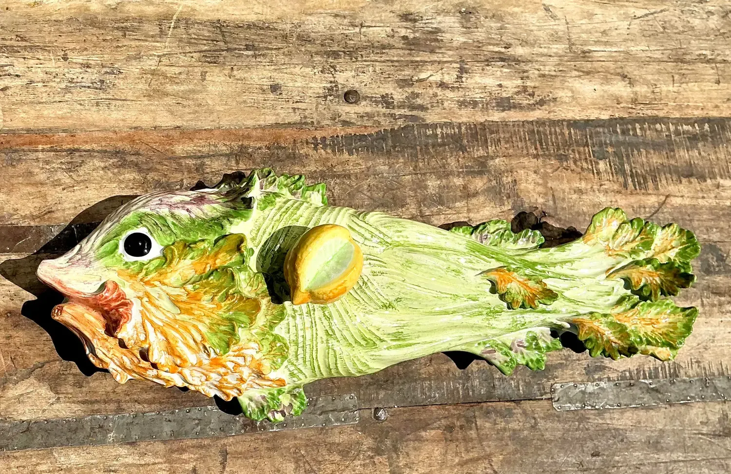 Vintage Italian Glazed Ceramic Fish Tureen — additional photo 2