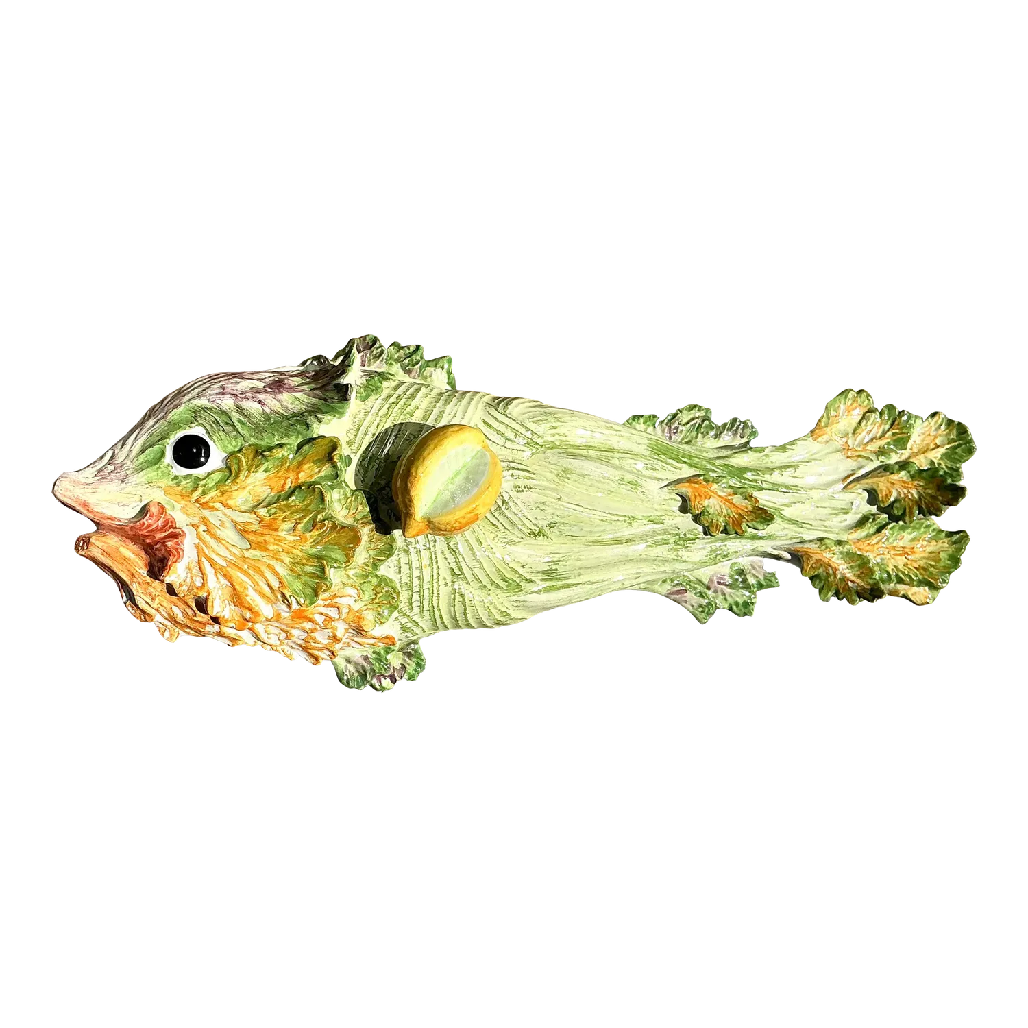 Vintage Italian Glazed Ceramic Fish Tureen — additional photo 6