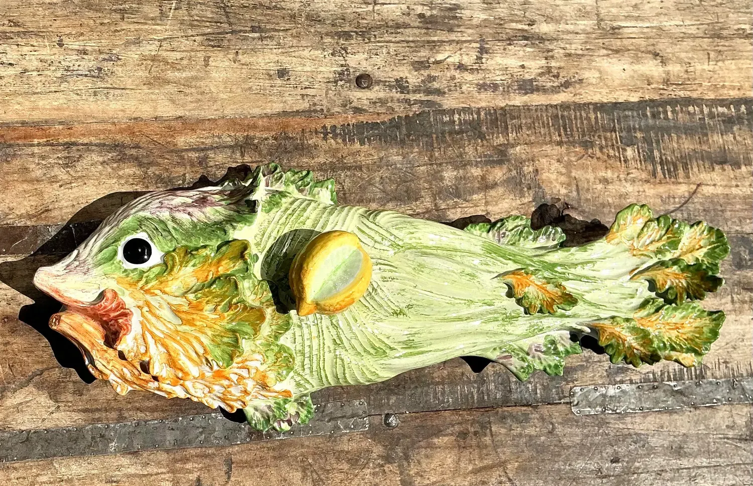 Vintage Italian Glazed Ceramic Fish Tureen — additional photo 8