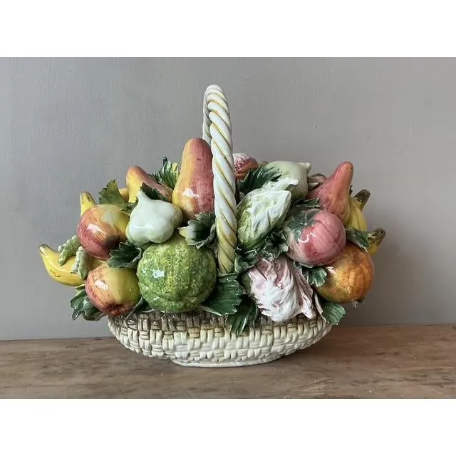 Vintage Italian Glazed Ceramic Fruit Basket — additional photo 1