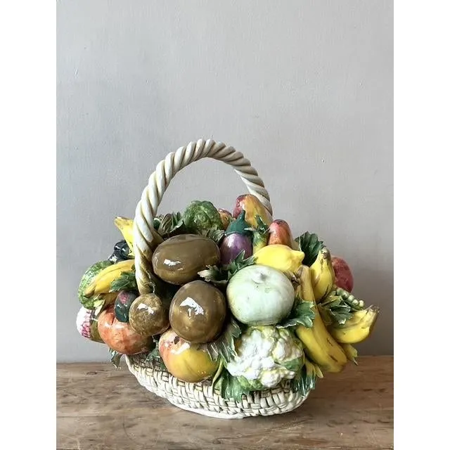 Vintage Italian Glazed Ceramic Fruit Basket — additional photo 2