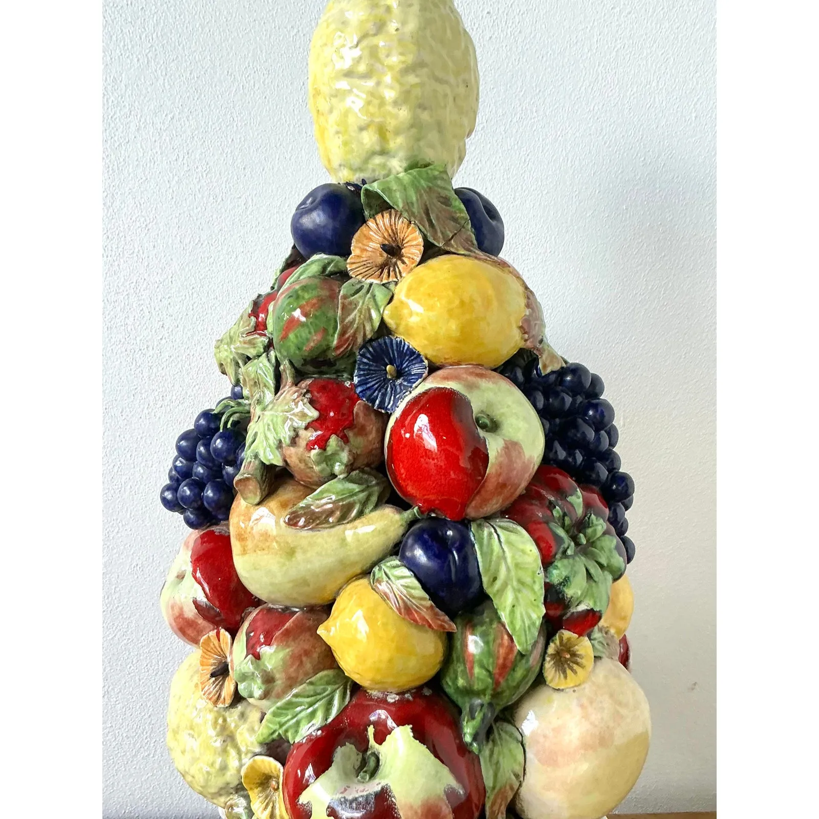Vintage Italian Glazed Ceramic Fruit Topiary — additional photo 1