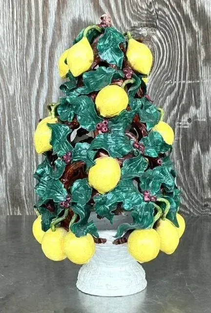 Vintage Italian Glazed Ceramic Lemon Topiary — additional photo 3