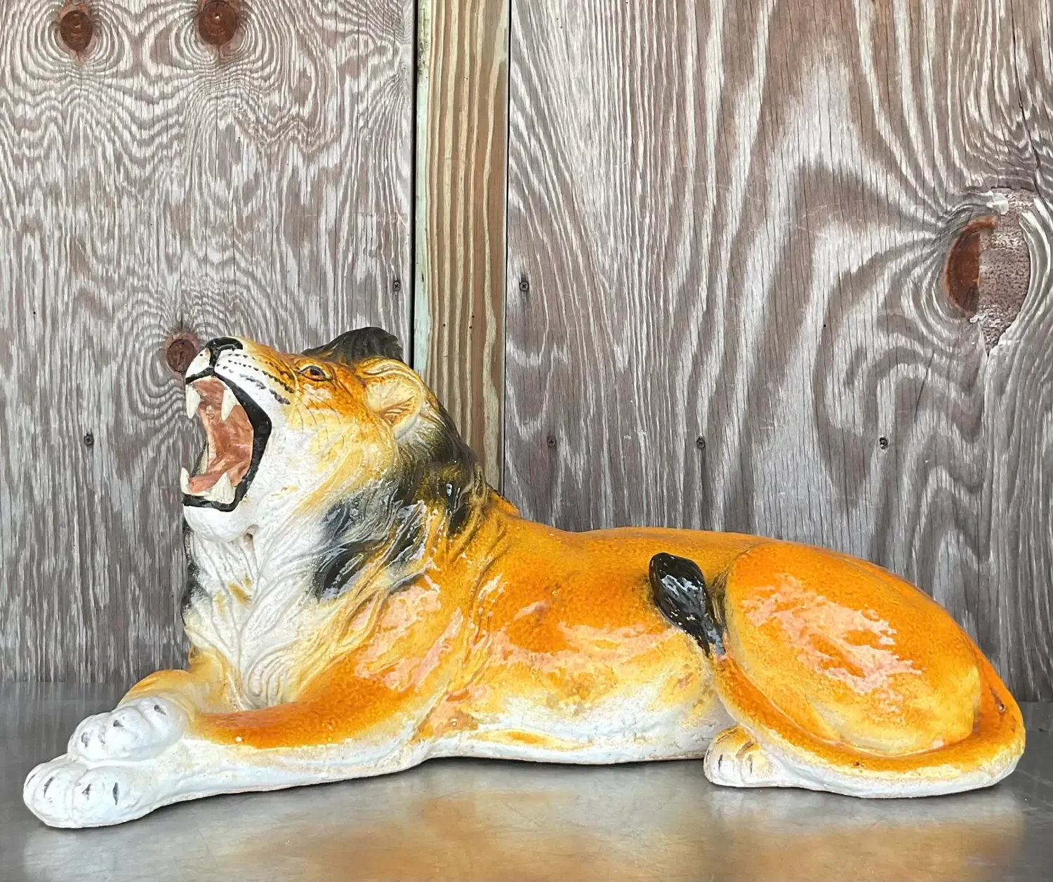 Vintage Italian Glazed Ceramic Lion — additional photo 2