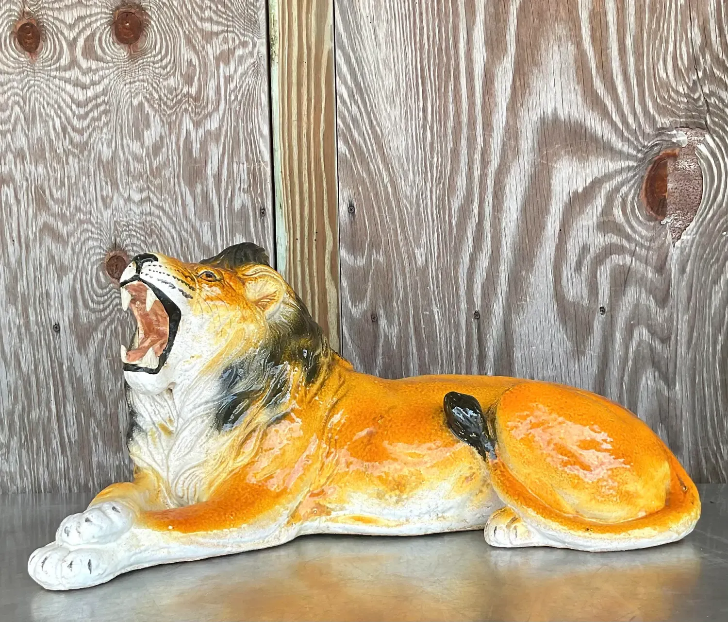Vintage Italian Glazed Ceramic Lion — additional photo 3