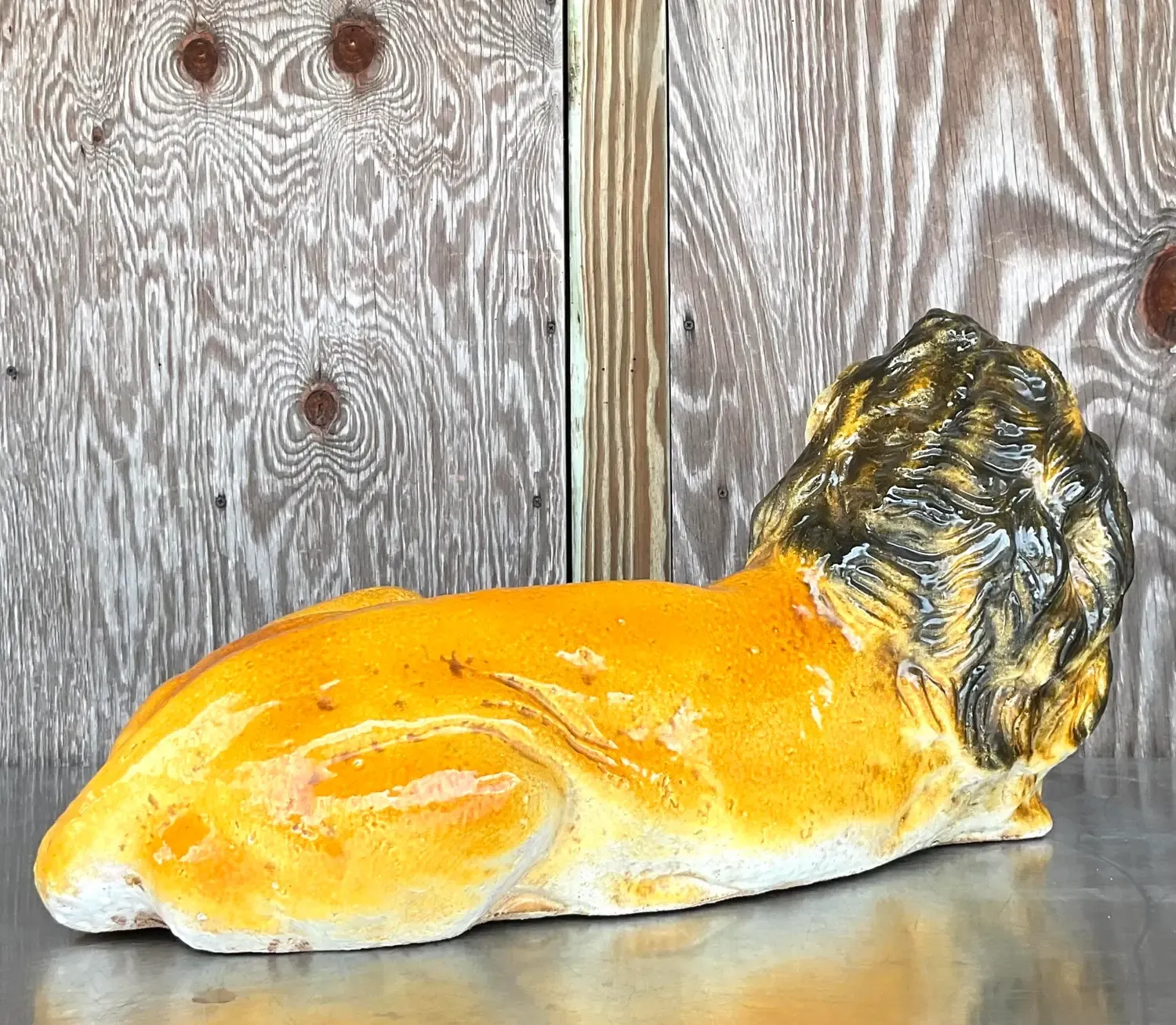 Vintage Italian Glazed Ceramic Lion — additional photo 4