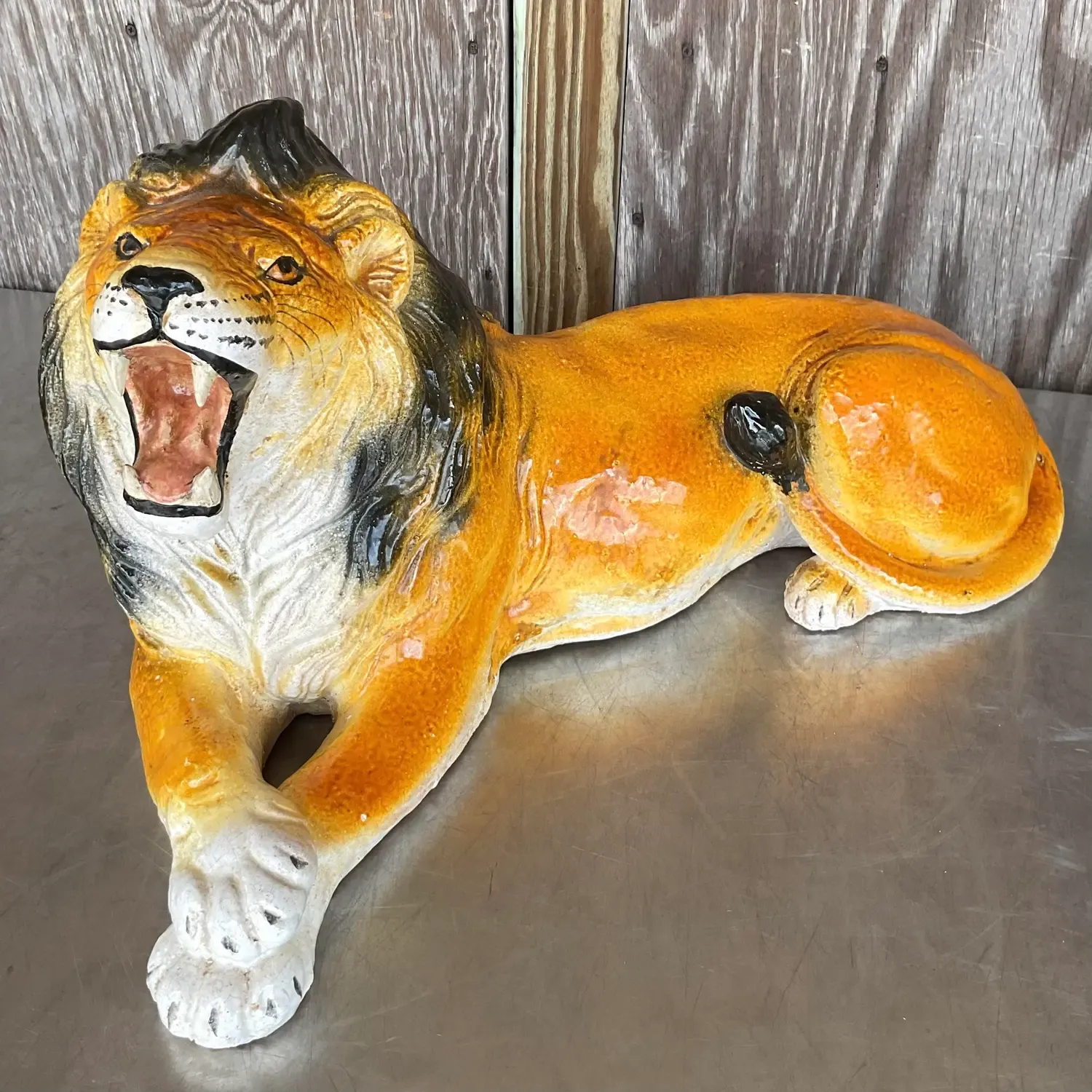 Vintage Italian Glazed Ceramic Lion — additional photo 5