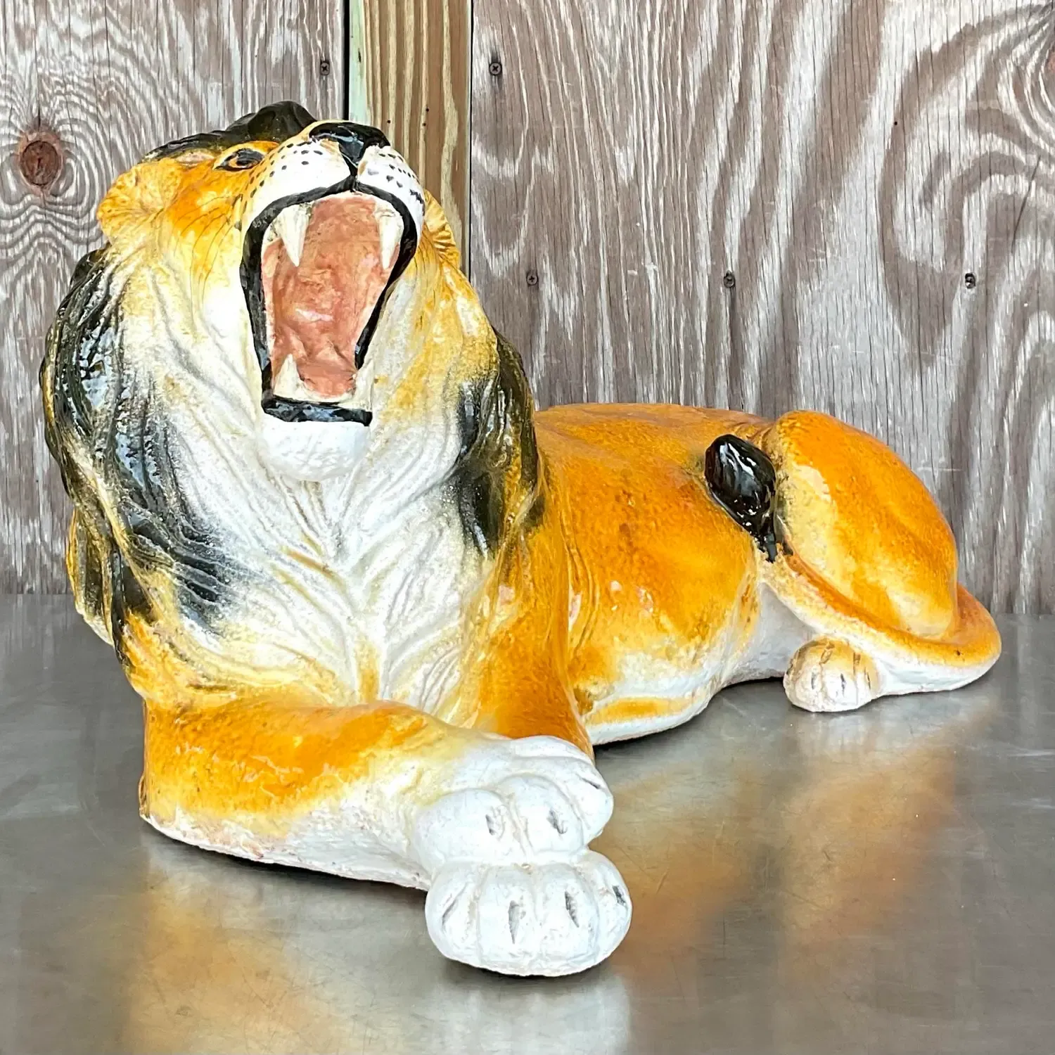 Vintage Italian Glazed Ceramic Lion — additional photo 7