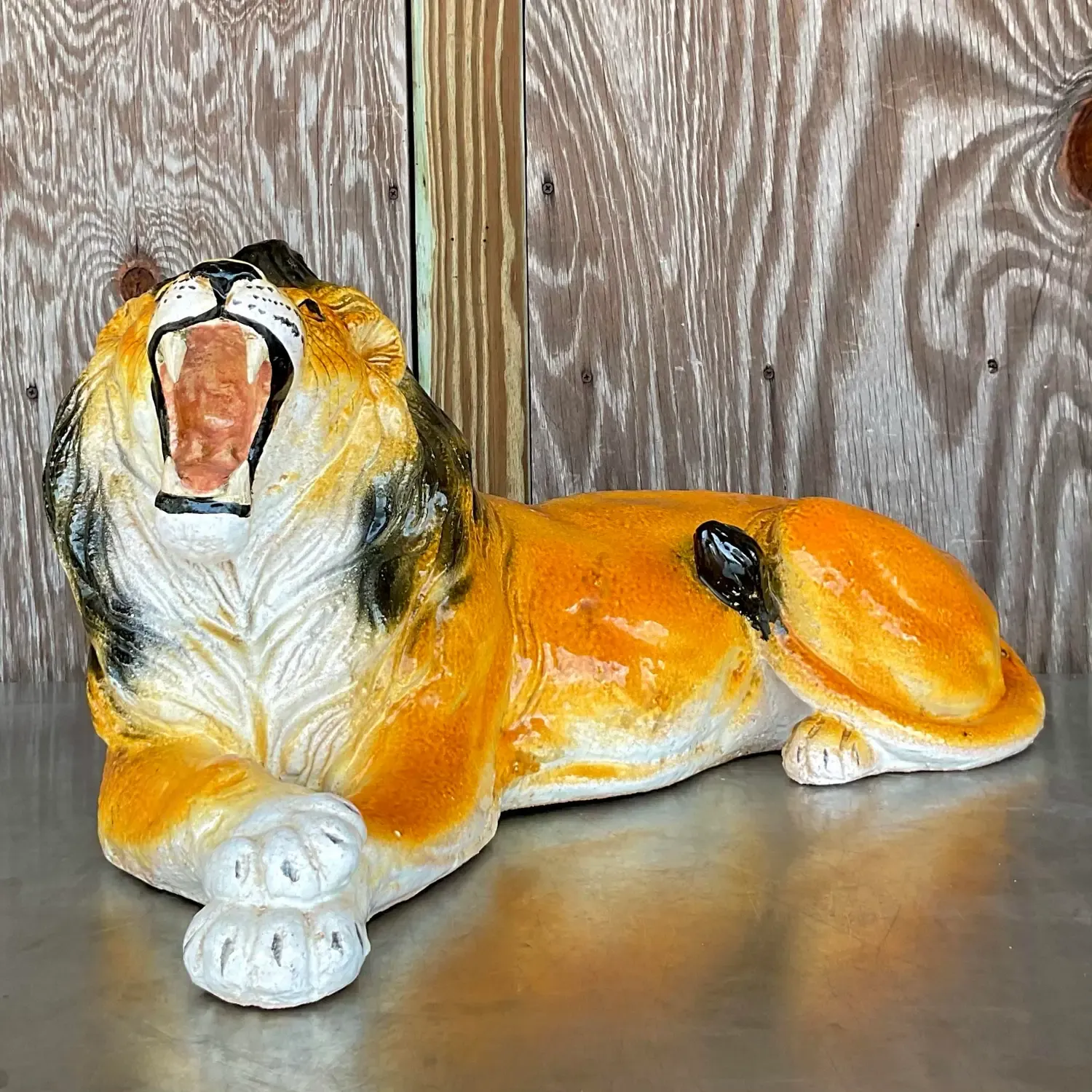 Vintage Italian Glazed Ceramic Lion — additional photo 8