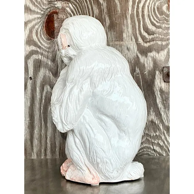 Vintage Italian Glazed Ceramic Monkey — additional photo 1