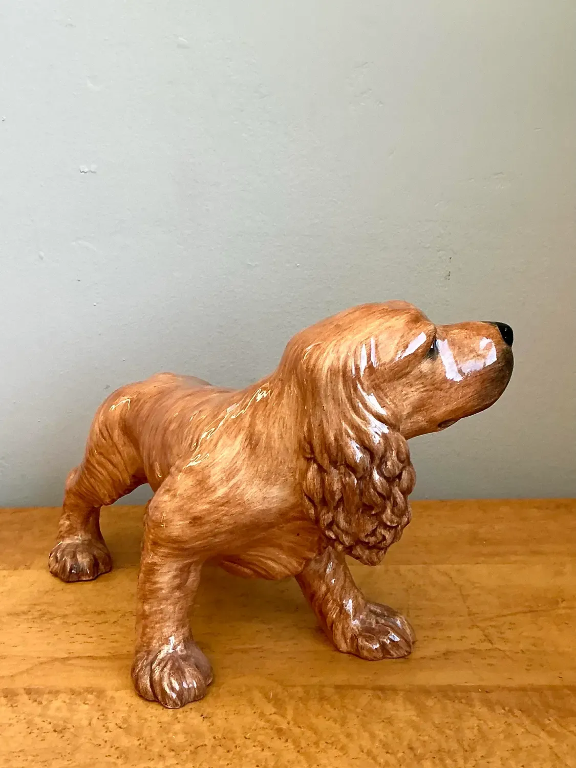 Vintage Italian Glazed Ceramic Spaniel — additional photo 2