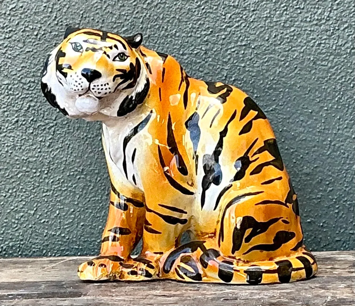 Vintage Italian Glazed Ceramic Tiger — additional photo 2